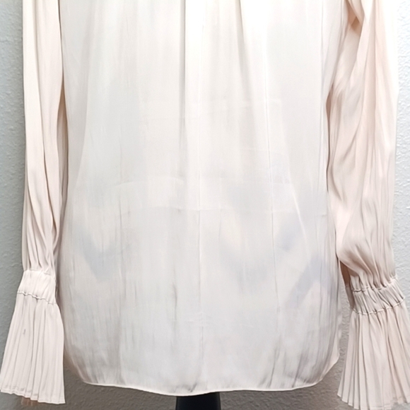 Ramy Brook Embroidered V-Neck Satin Long-Sleeve Blouse - Picture 6 of 14